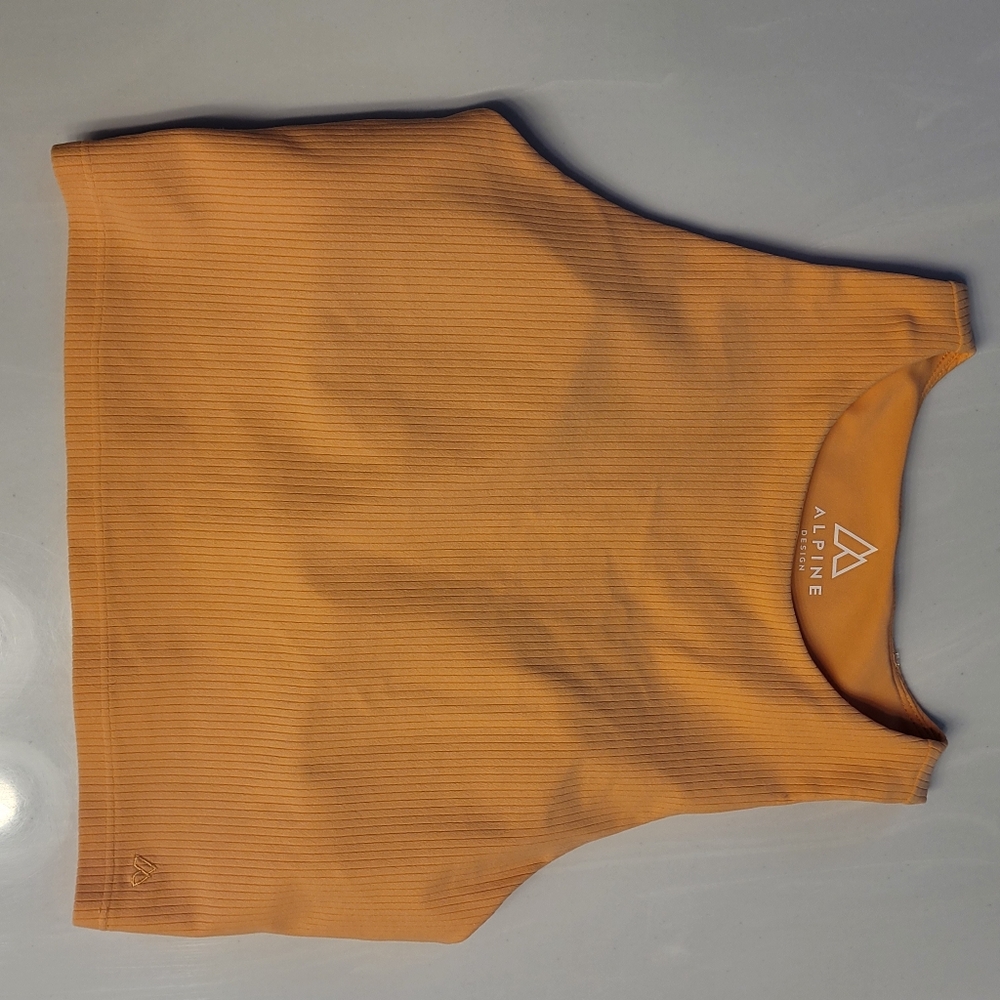 Alpine Design Ribbed Cropped Tank Top Built In Shelf Bra Removable Inserts XS - Picture 6 of 13